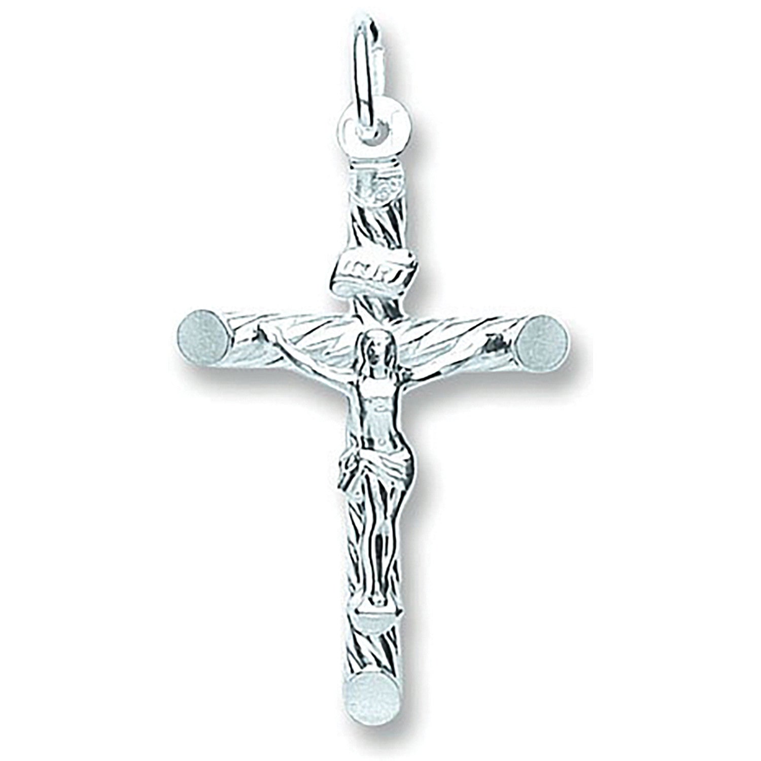 Silver Fancy Tubed Crucifix