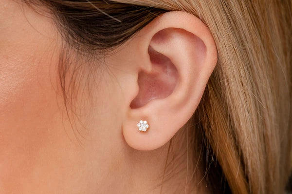 Erkals Jewellers Flower Stud Earrings 18K Gold 0.25ctw
