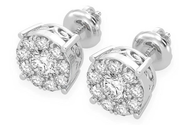 Erkals Jewellers Mosaic Stud Earrings 18K Gold 0.75ctw