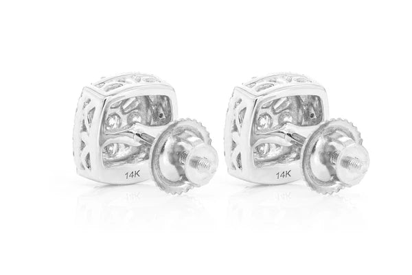 Erkals Jewellers Baguette Flower Stud Earrings 18K Gold 1.00ctw