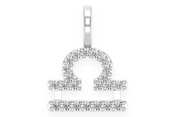 Erkals Jewellers Libra Zodiac Diamond Pendant 18K Gold 0.10ctw