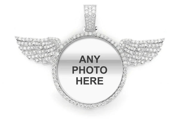 Erkals Jewellers Round Picture Pendant With Wings 18K Gold Diamond 3.00ctw