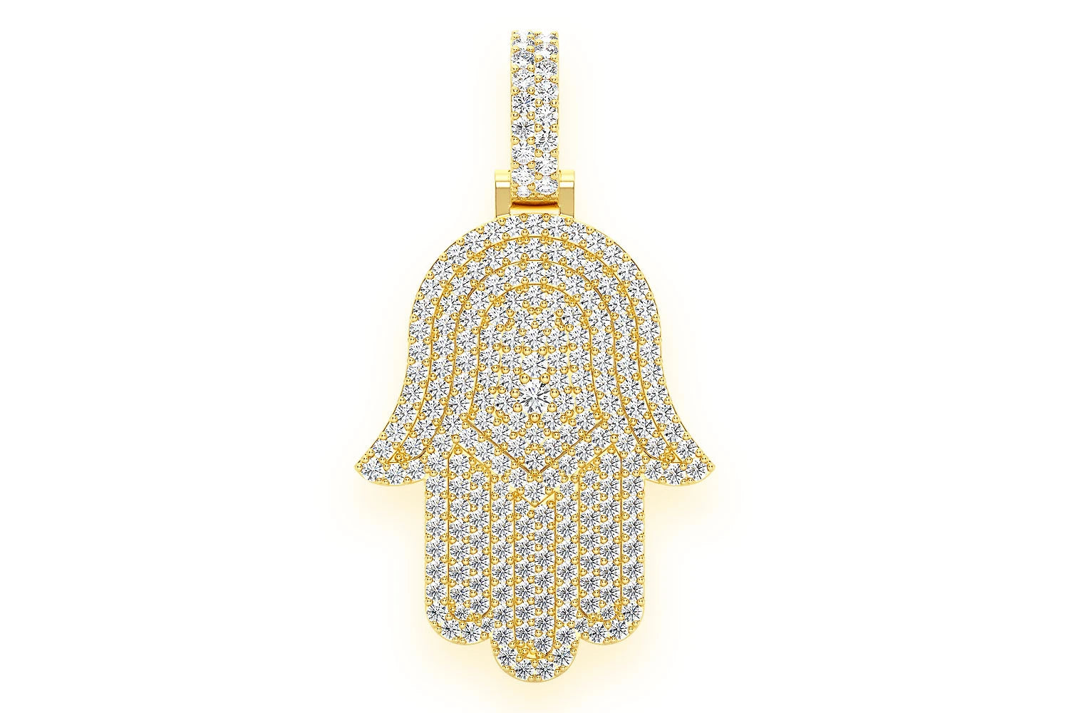 Erkals Jewellers Hamsa Diamond Pendant 18K Gold 2.00ctw