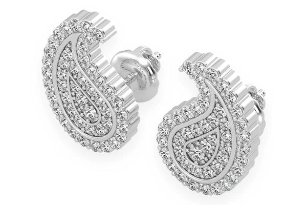 Erkals Jewellers Paisley Stud Earrings 18K Gold 0.35ctw