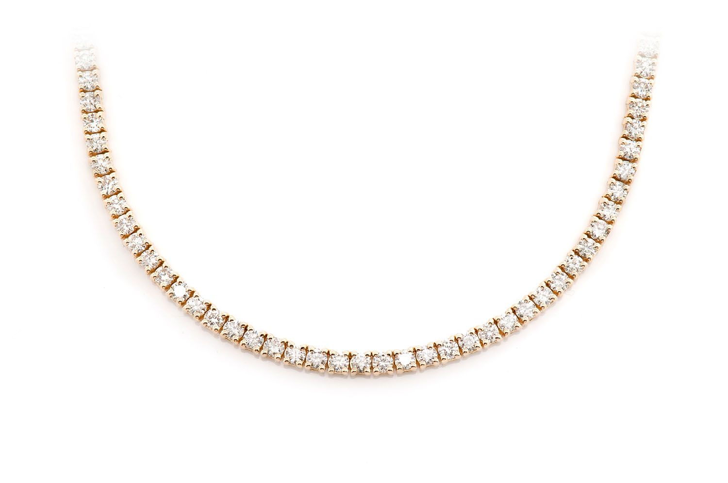 Erkals Jewellers 3pt Prong Set Diamond Tennis Necklace 18K Gold 6.50ctw