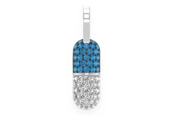 Erkals Jewellers Pill Capsule Two Color Pendant 18K Gold Diamond 0.50ctw