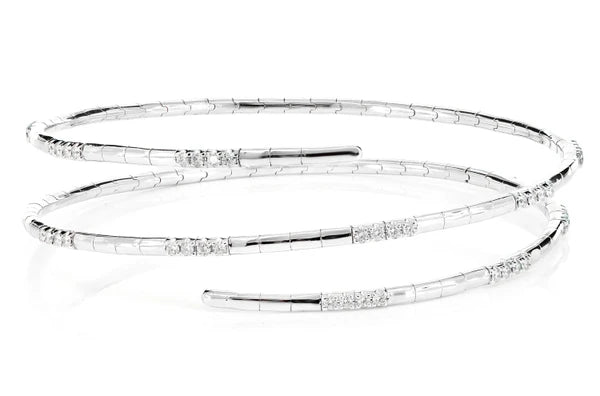Erkals Jewellers Wrap Flex Diamond Bangle Bracelet 18K Gold 0.60ctw