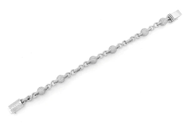Erkals Jewellers Infinity Bead Link Diamond Bracelet 18K Gold 12.50ctw