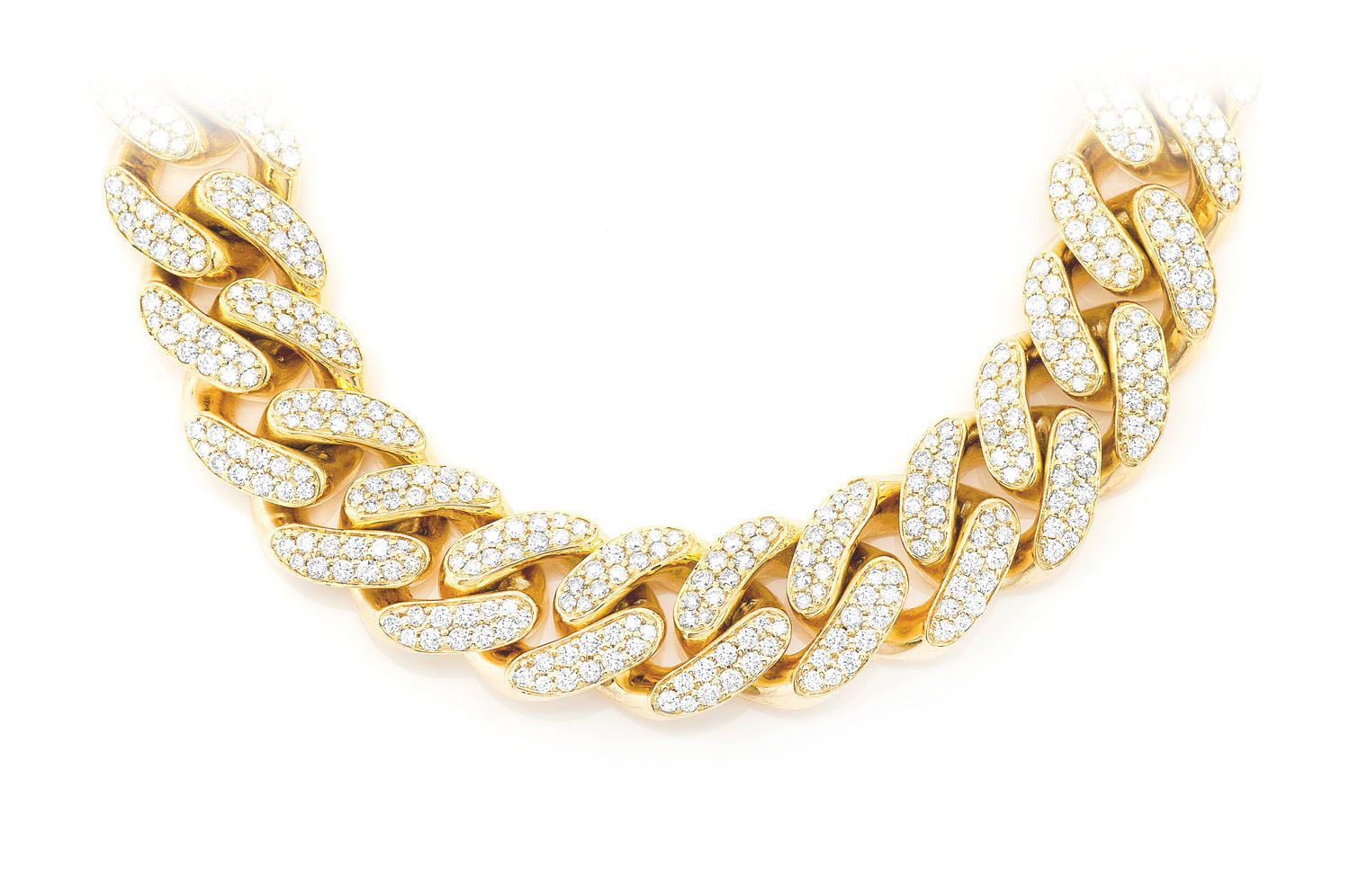 Erkals Jewellers 18mm Miami Cuban Diamond Necklace 18K Gold 37.00ctw