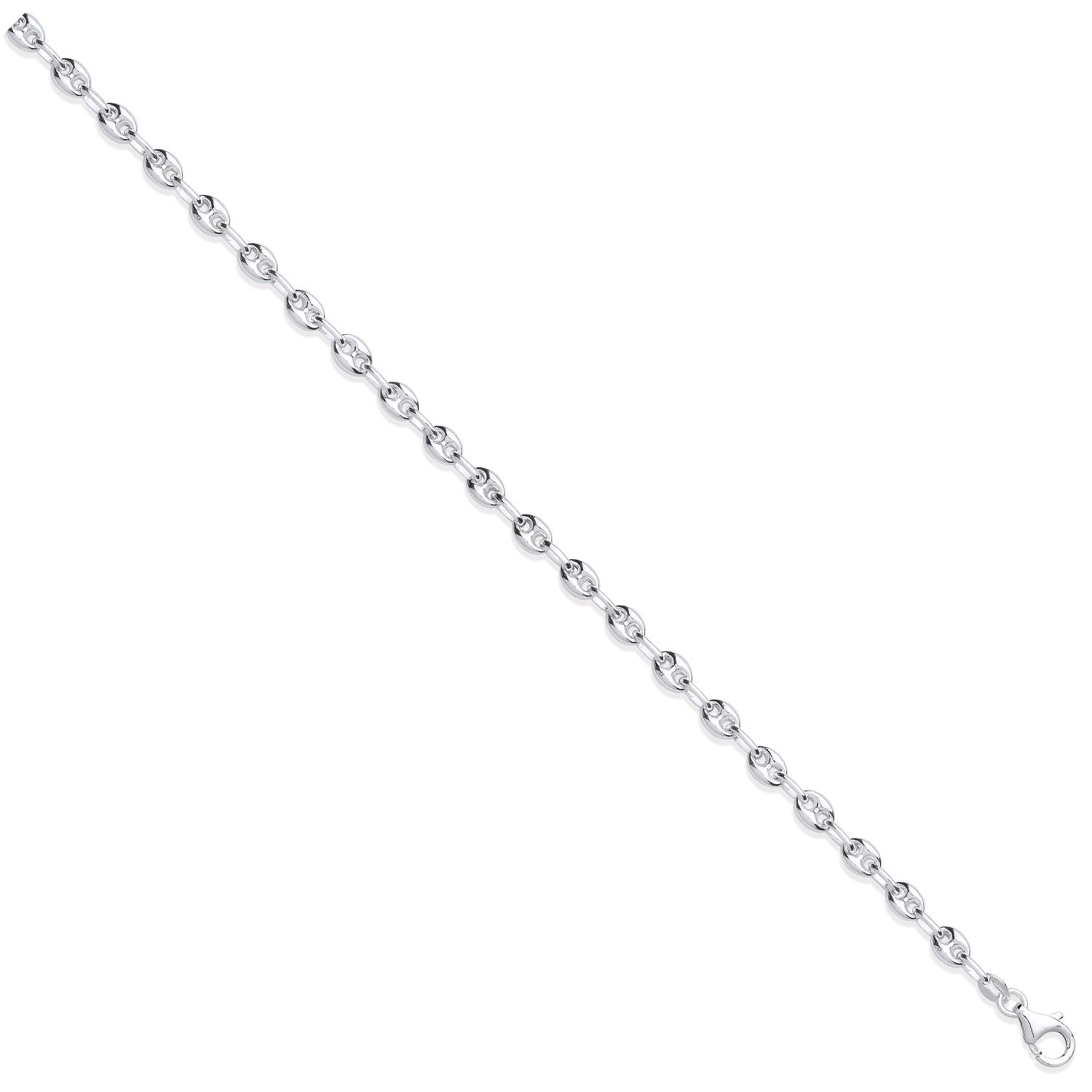 Silver 5mm Coffee Beans Link Chain