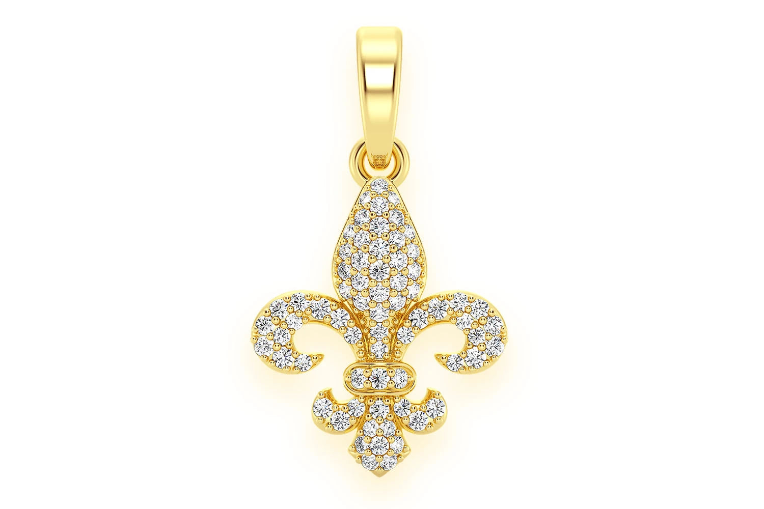 Erkals Jewellers Fleur De Lis Pendant 18K Gold Diamond 0.25ctw