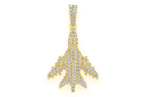 Erkals Jewellers Jet Pendant 18K Gold Diamond 1.25ctw