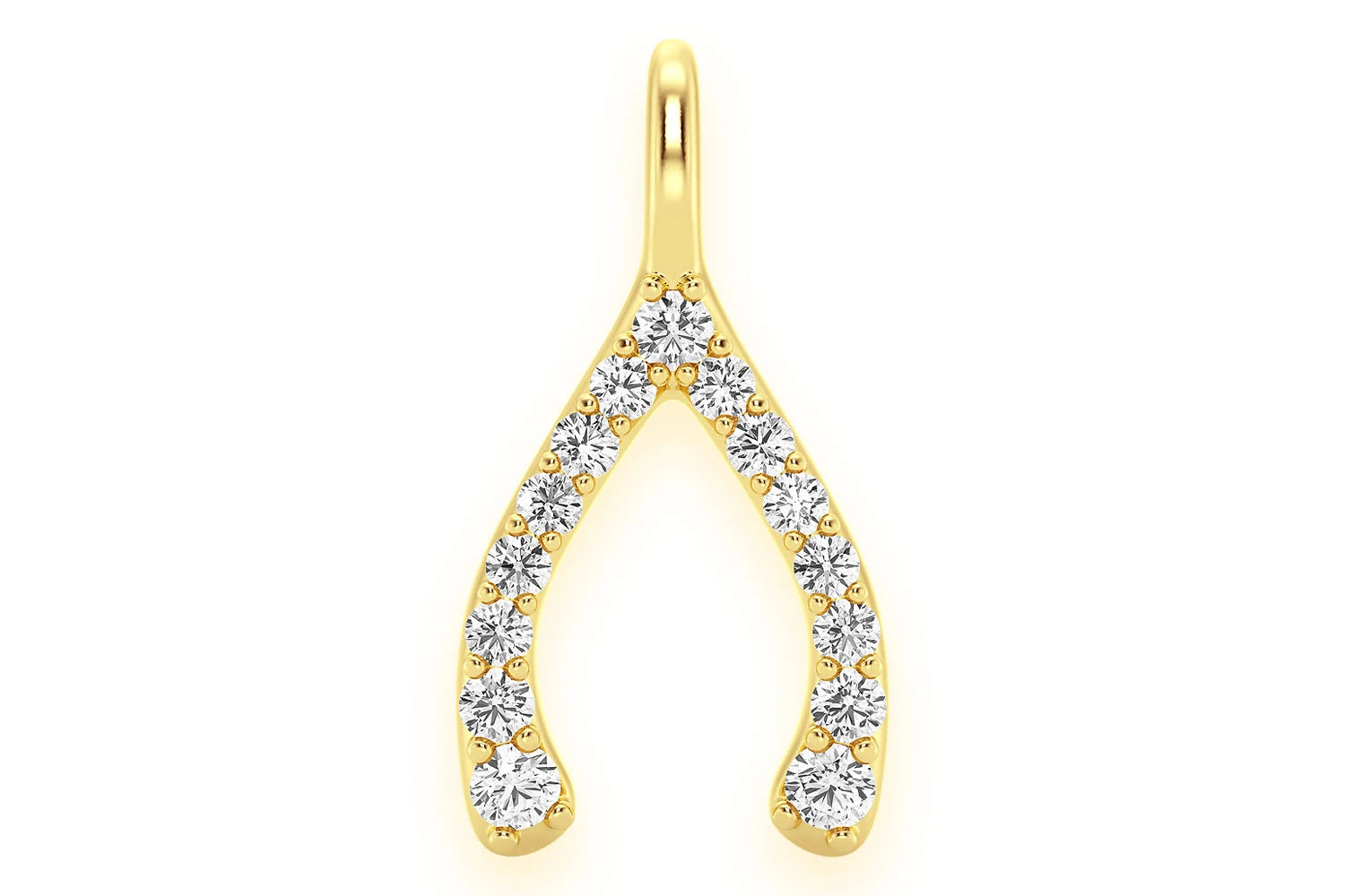Erkals Jewellers Wishbone Pendant 18K Gold Diamond 0.15ctw