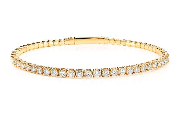 Erkals Jewellers 7pt Prong Set Diamond Flex Tennis Bangle Bracelet 18K Gold 2.00ctw