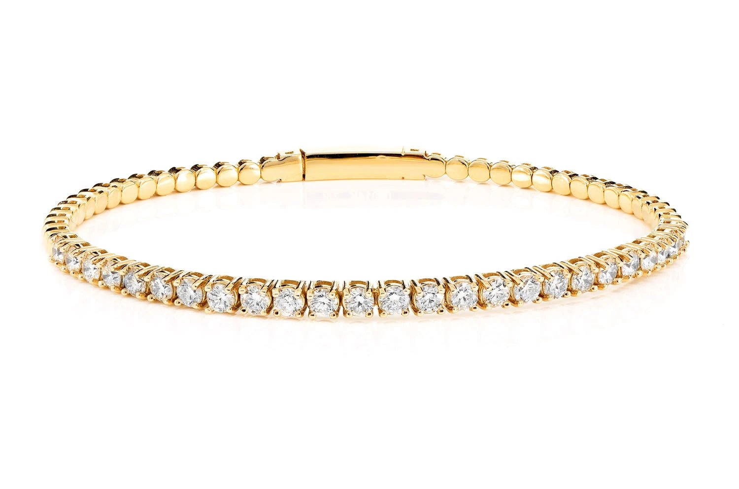 Erkals Jewellers 7pt Prong Set Diamond Flex Tennis Bangle Bracelet 18K Gold 2.00ctw