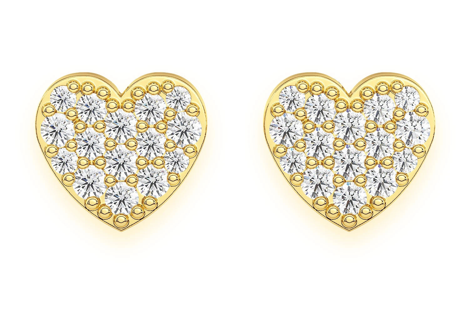 Erkals Jewellers Heart Stud Earrings 18K Gold 0.25ctw