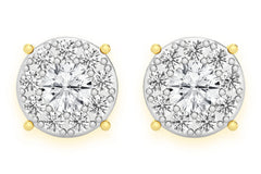 Erkals Jewellers Mosaic Stud Earrings 18K Gold 1.00ctw