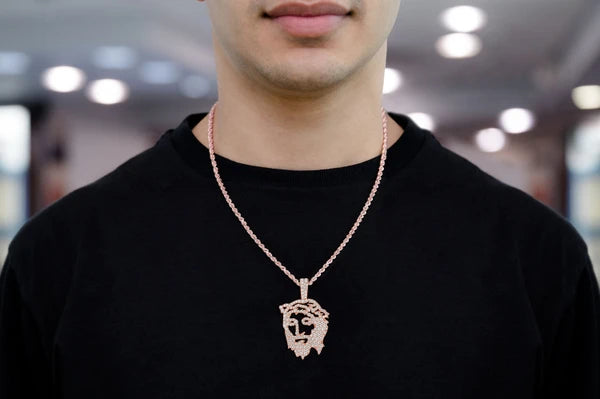 Erkals Jewellers Jesus Stencil Pendant 18K Gold Diamond 1.25ctw