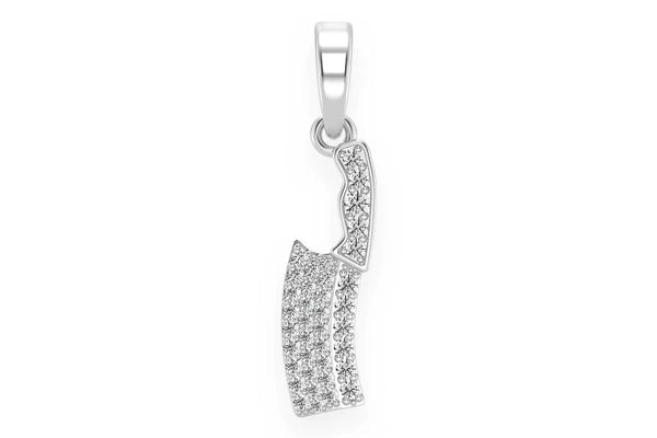 Erkals Jewellers Butcher's Knife Pendant 18K Gold 0.35ctw