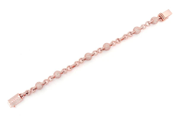Erkals Jewellers Infinity Bead Link Diamond Bracelet 18K Gold 12.50ctw