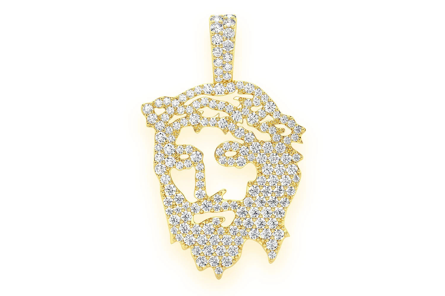 Erkals Jewellers Jesus Stencil Pendant 18K Gold Diamond 1.25ctw