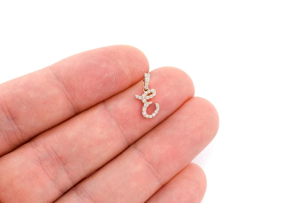 Erkals Jewellers Painter Letter Pendant 18K Gold Diamond 0.20ctw