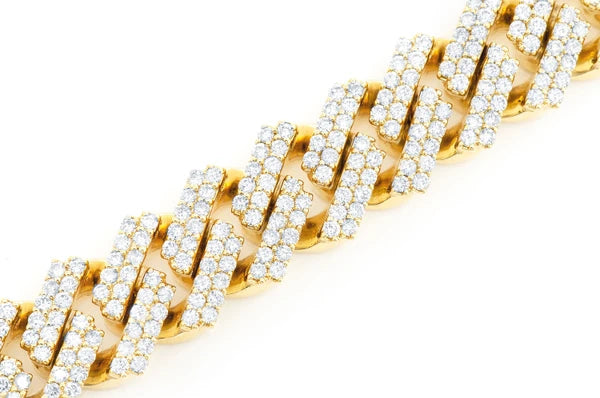 Erkals Jewellers 17mm Miami Cuban Link Diamond Bracelet 18K Gold 16.50ctw
