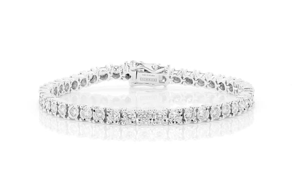 Erkals Jewellers 9pt Miracle Set Diamond Tennis Bracelet 18K Gold 4.50ctw