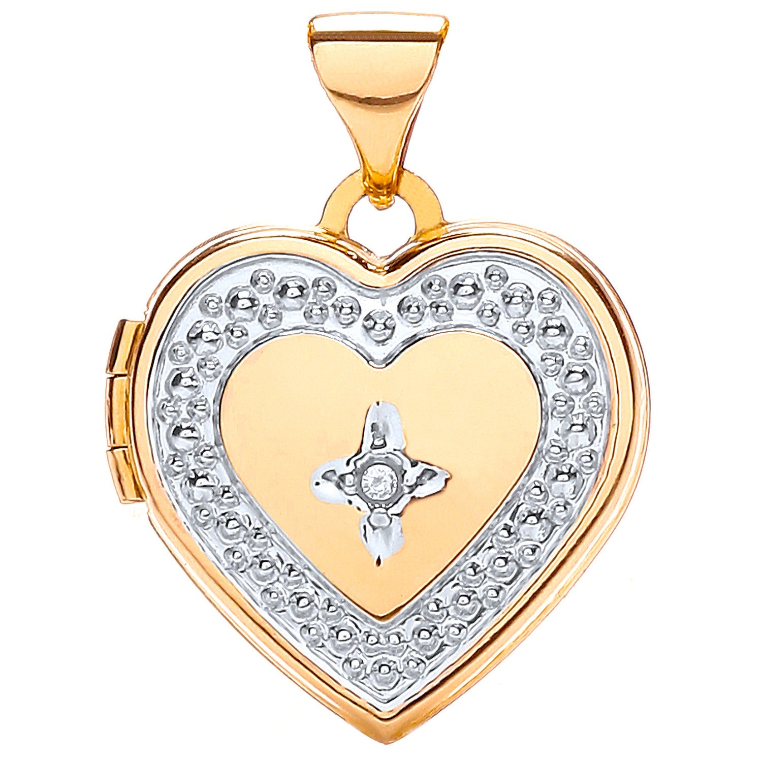 W/Y Heart Shape Locket with Diamond