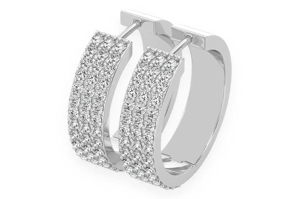 Erkals Jewellers Extra Large Three Row Huggie Hoop Earrings 18K Gold 1.75ctw