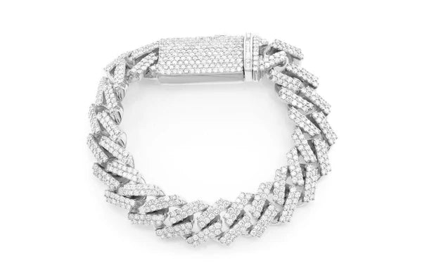 Erkals Jewellers 17mm Miami Cuban Link Diamond Bracelet 18K Gold 16.50ctw