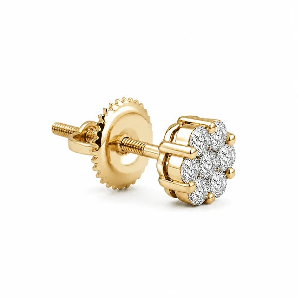 Erkals Jewellers Flower Stud Earrings 18K Gold 0.75ctw