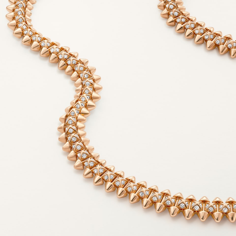 Cartier Clash de Cartier Flexible Necklace Small Paved Rose Gold Diamonds