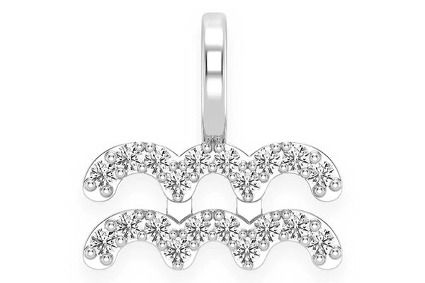 Erkals Jewellers Aquarius Zodiac Diamond Pendant 18K Gold 0.10ctw