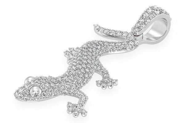 1.00ct Diamond Lizard Pendant 14K Solid Gold