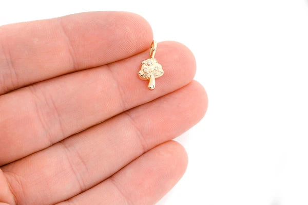 Erkals Jewellers Mushroom Pendant 18K Gold Diamond 0.02ct