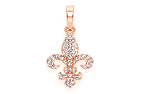 Erkals Jewellers Fleur De Lis Pendant 18K Gold Diamond 0.25ctw