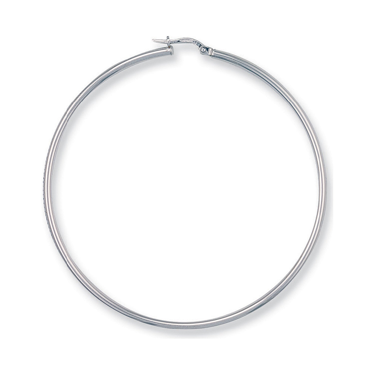 W/G 60mm Round Tube Hoop Earrings