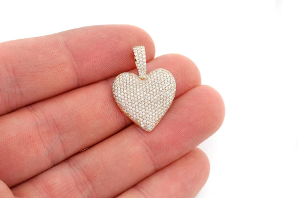 Erkals Jewellers Full Heart Pendant 18K Gold Diamond 1.25ctw