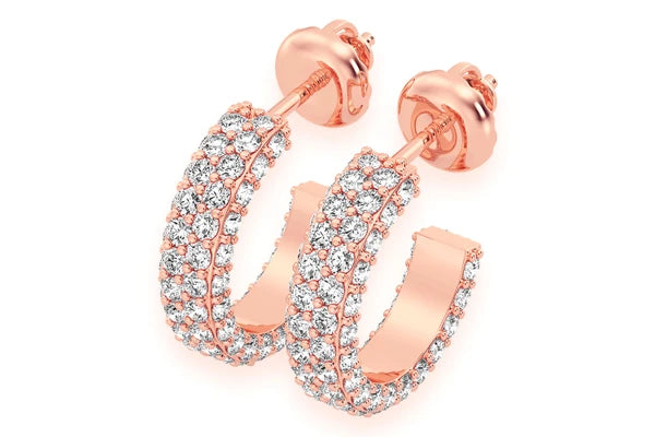 Erkals Jewellers Open Hoop Diamond Earrings 18K Gold 0.60ctw
