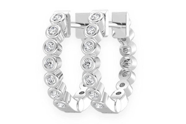 Erkals Jewellers Bezel Set Huggie Hoop Earrings 18K Gold 0.10ctw