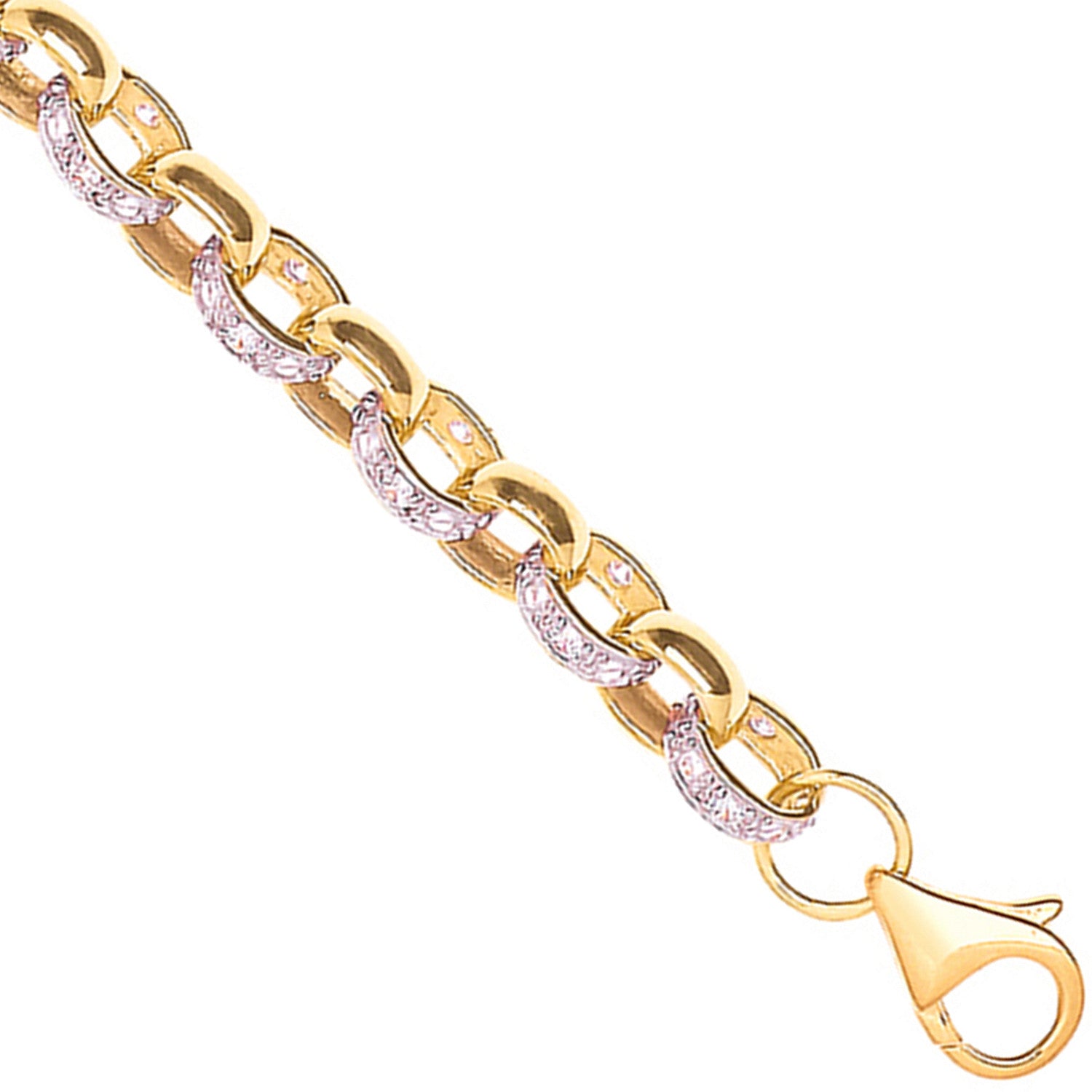 Y/G 7.3mm Plain & Cz Belcher Chain