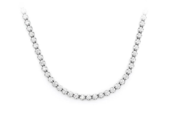 Erkals Jewellers 4pt Crown Set Diamond Tennis Necklace 18K Gold 6.00ctw