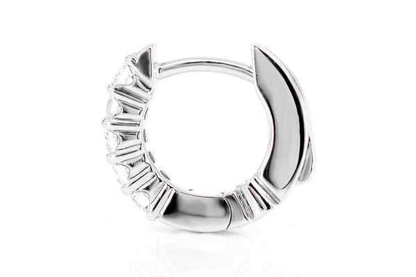 Erkals Jewellers Scallop Hoop Diamond Earrings 18K Gold 0.30ctw