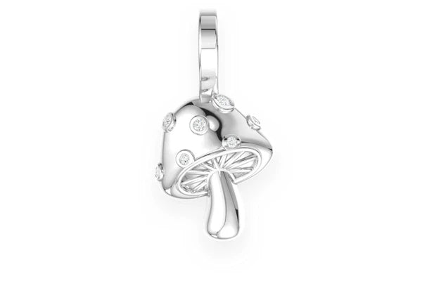 Erkals Jewellers Mushroom Pendant 18K Gold Diamond 0.02ct