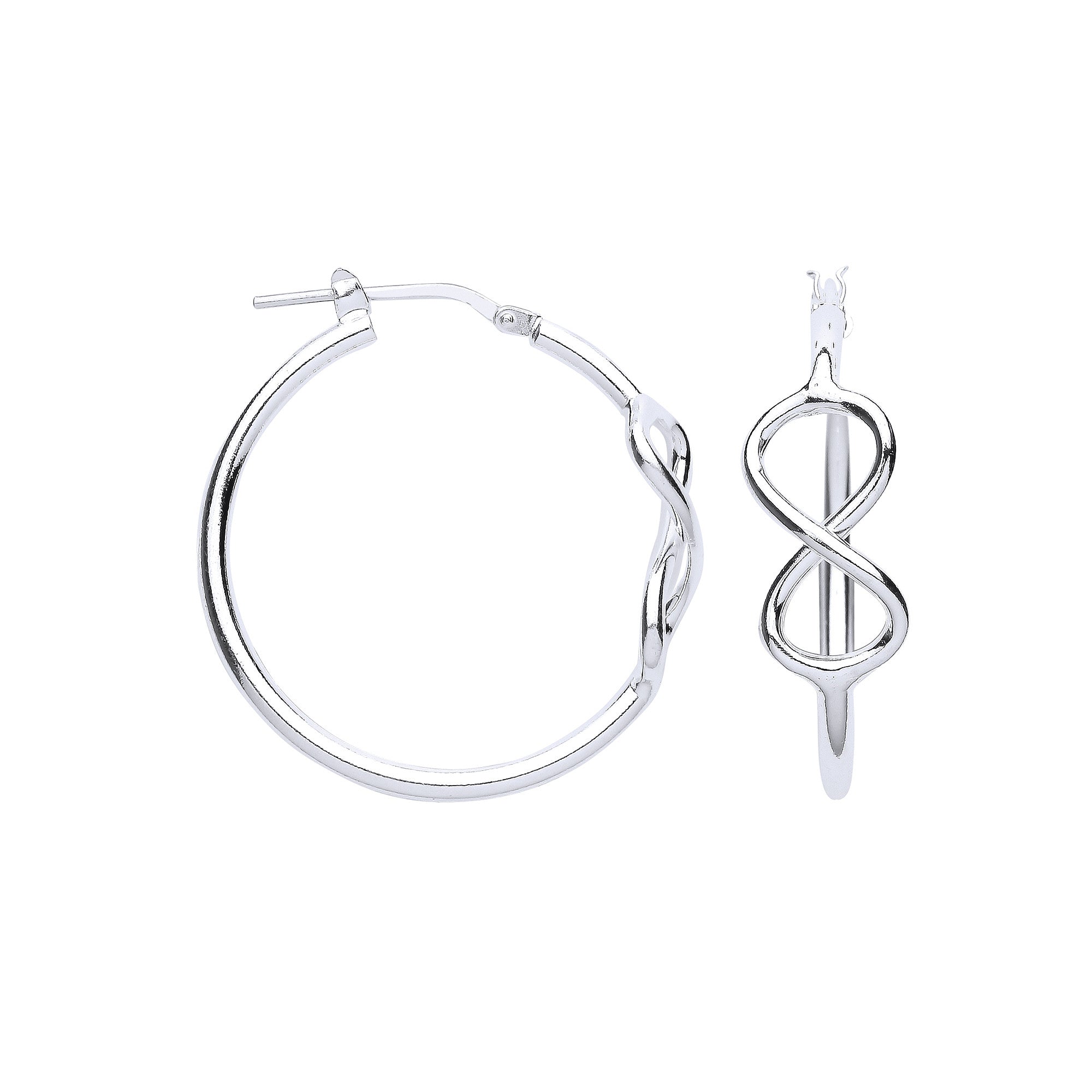 Silver Infinity 28mm Hoop Earrings