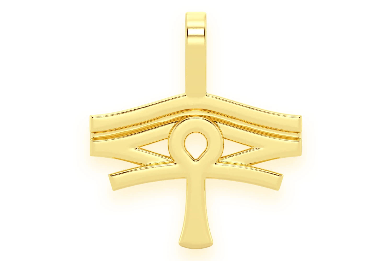 Erkals Jewellers Solid Eye Of Ra Ankh Pendant 18K Gold