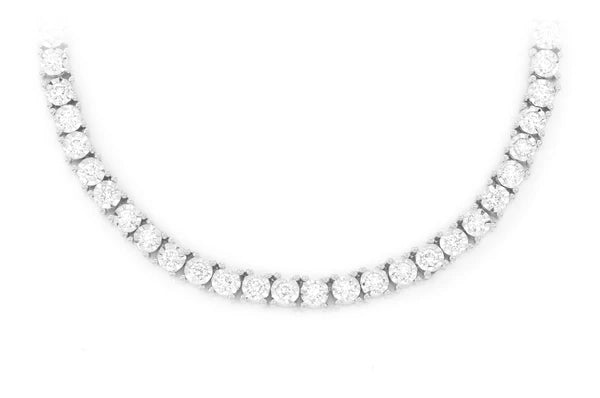 Erkals Jewellers 6pt Miracle Set Diamond Tennis Necklace 18K Gold 8.95ctw