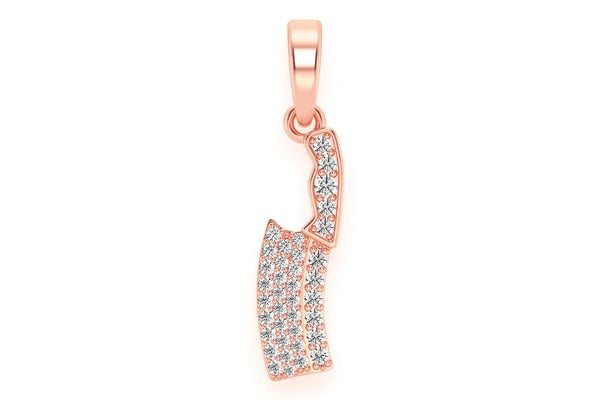 Erkals Jewellers Butcher's Knife Pendant 18K Gold 0.35ctw