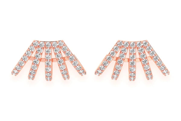 Erkals Jewellers Five Row Cuff Earrings 18K Gold 1.00ctw